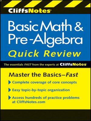 cover image of CliffsNotes Basic Math and Pre-Algebra Quick Review